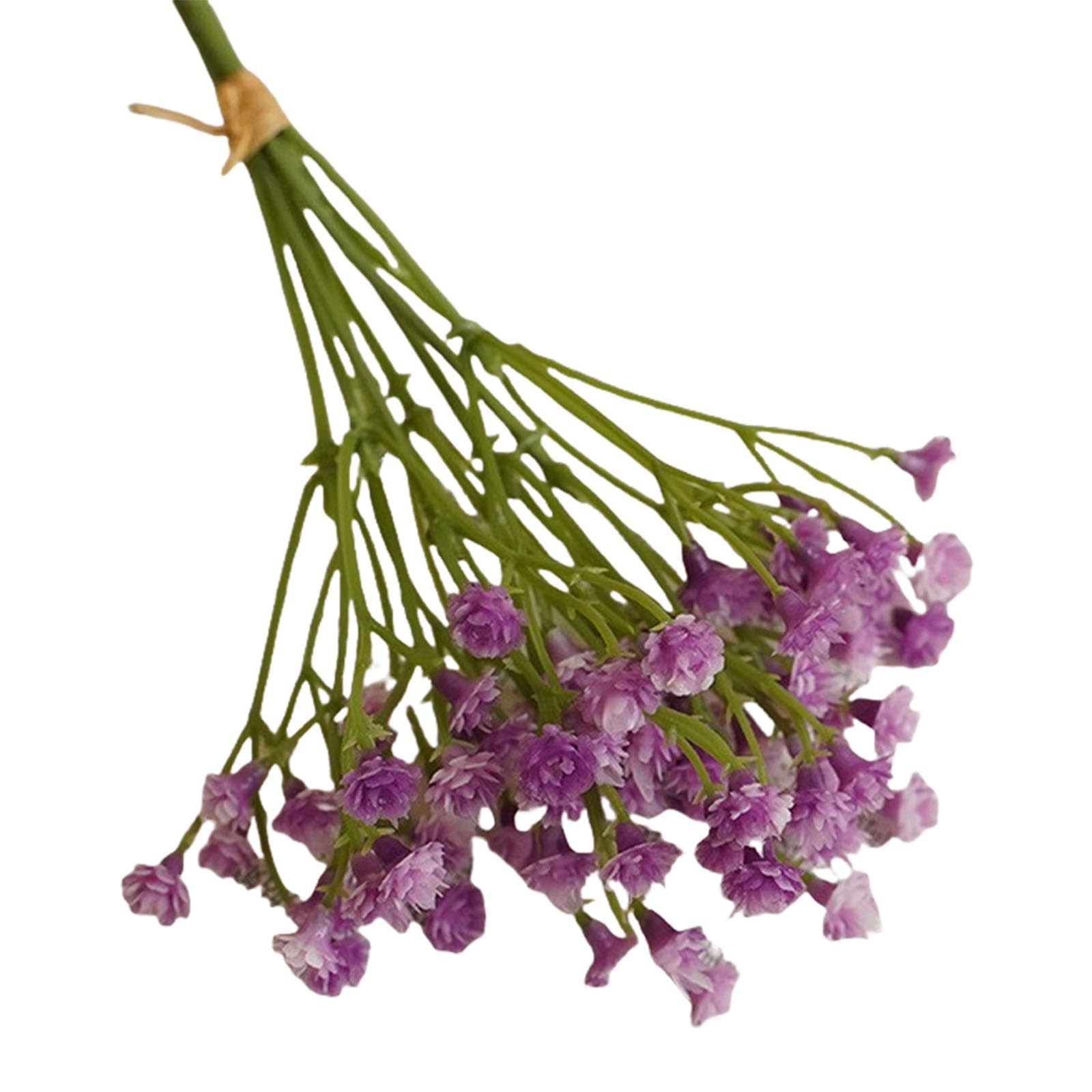 Tfaoys Purple 25Pcs Faux Gypsophila Wedding Bouquets Home Garden Decoration Realistic Touch Pvc Flower Weather Resistant Low Maintenance Decors Pvc Bridal Bouquets