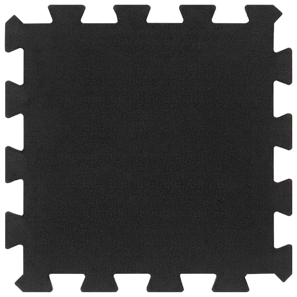 Gummimatten 16er Set Bodenfliesen 30x30 cm, 16 mm Dicke, Stoßdämpfende Fitnessmatten, Rutschfeste Gummifliesen für Fitnessraum, Garage und Werkstatt, Schwarz