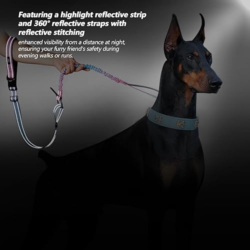 Miniatura 5 de Correa elástica para perro de alta resistencia manos libres, correa de cintura para correr sin tirones para caminar, entrenar con cinturón de