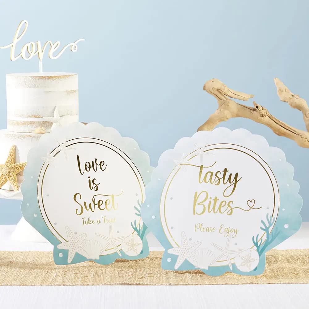 Kate Aspen Beach Sign (Set of 8) Party Décor Kit, One Size, Aqua (28552NA)