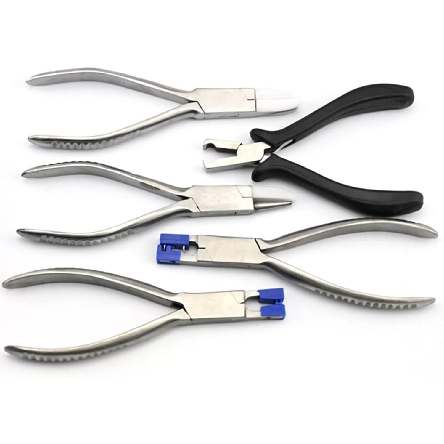 Kit di riparazione per occhiali senza montatura con 6 pinze di precisione, compatto e portatile per riparazioni facili di orologi, occhiali e computer