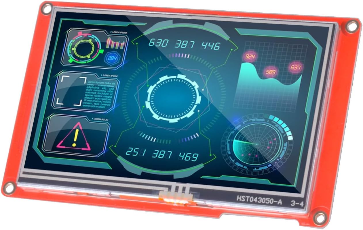 Nextion 5.0″ Intelligent HMI Display Module NX8048P050-011R Resistive LCD-TFT Touch Screen 800 * 480, Support Video Audio Animation Play Functions, Compatible for Arduino and Raspberry Pi.