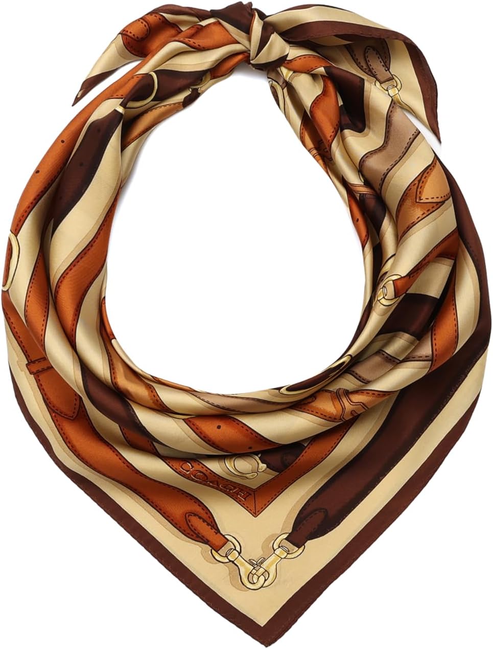 COACH womens Multi Belt Printed Silk Square