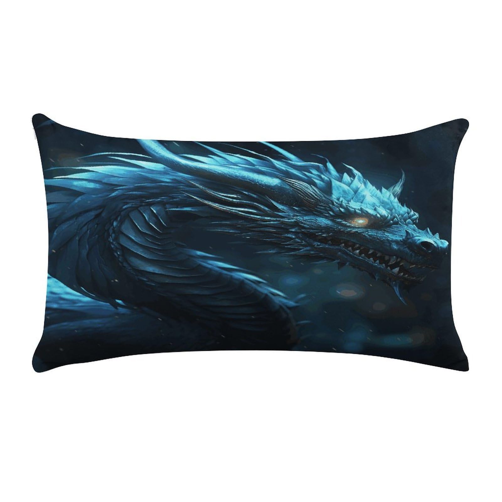 Cyan Dragon Pillow Cover Super Soft Pillowcase Luxury Cozy Fuzzy Velvet Pillow Shams Breathable Standard Pillow Cases with Zipper Wrinkle-Free Pillow Cover 12 "×20 "