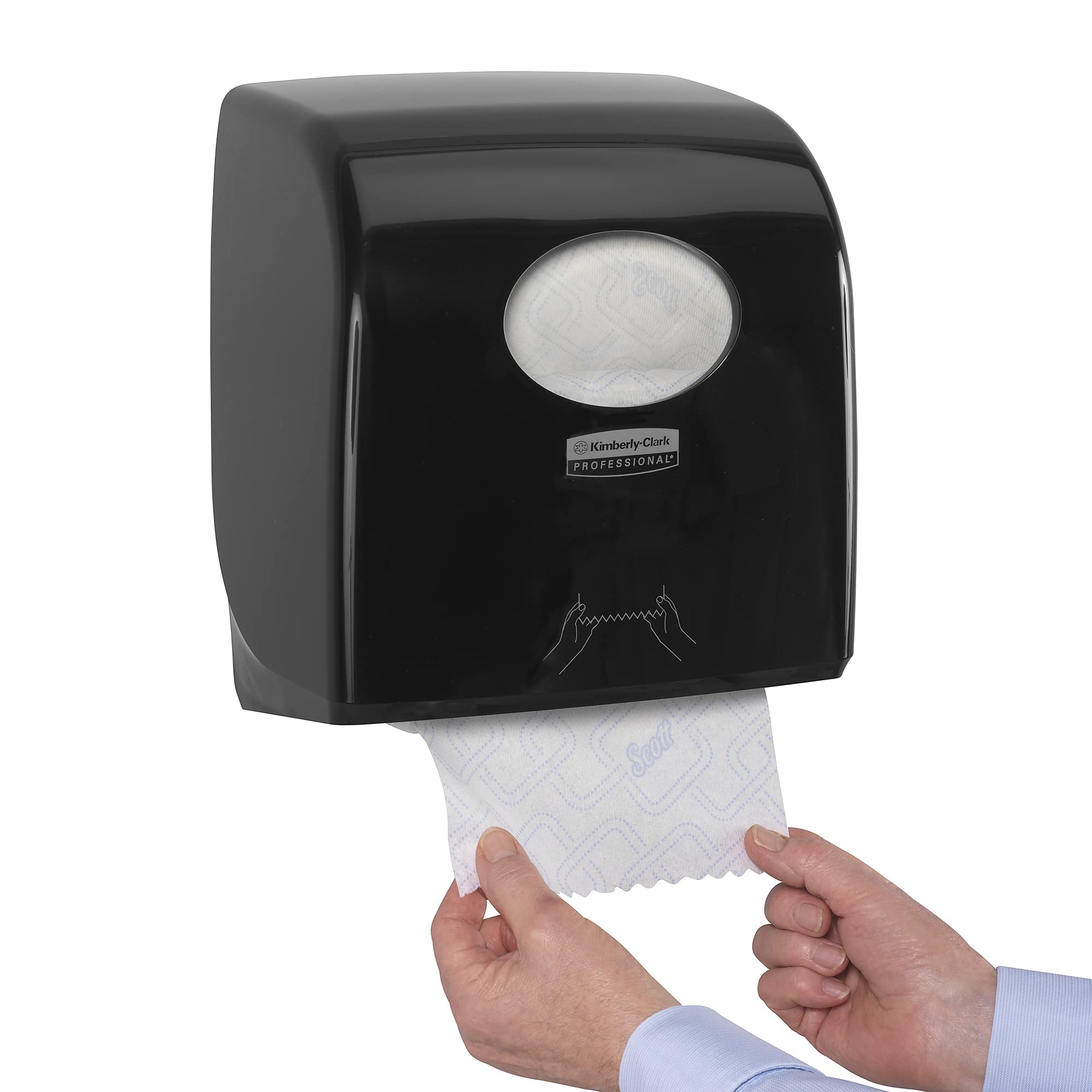 Aquarius Dispensador de Toallas Secamanos en Rollo Slimroll 7956, Negro, Montaje en Pared