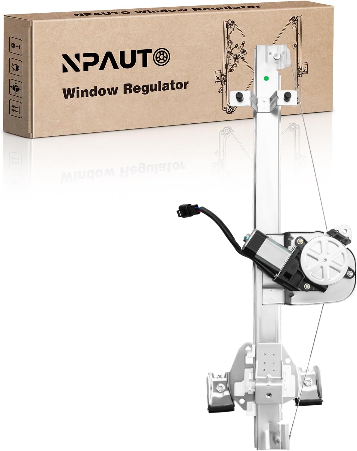 Rear Left Driver Side Power Window Regulator with Motor fit for Extended Cab Only, 07-13 Chevy Silverado 1500 2500 3500 HD, GMC Sierra 2007 2008 2009 2010 2011 2012 2013, 741-388