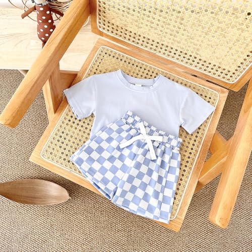 Image of 4 Piece Baby Boys' Clothing Sets Toddler Summer Outfits | Cotton Cute Baby Boy Summer Clothes, Short Sleeve Toddler T Shirts & Elastic Short Sets for Infant