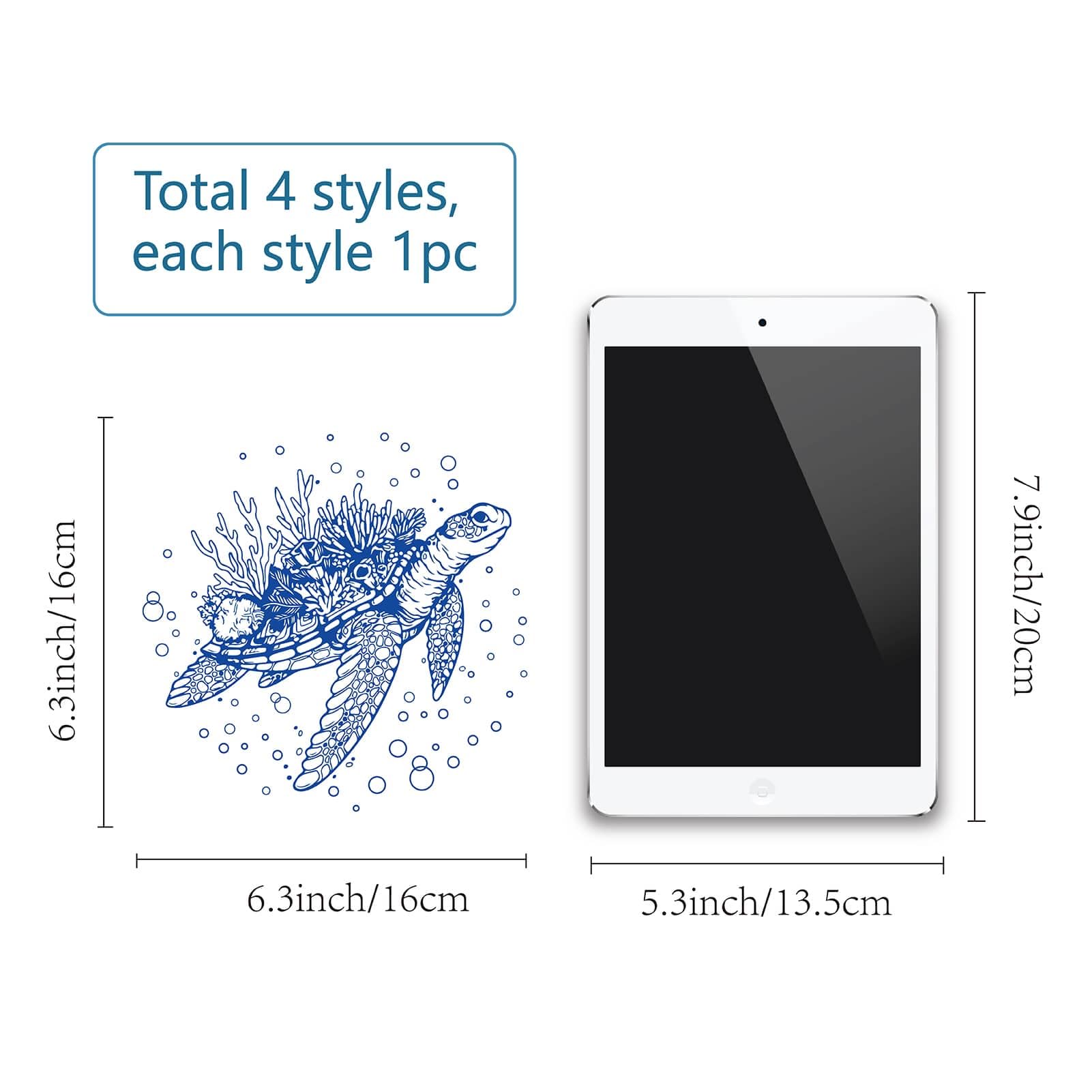 GORGECRAFT Adesivi Vetro Animali Marini - 4 Pezzi Tartaruga, Balena, Cavalluccio, Medusa | Pellicola Antiuccelli Per Finestre - Foto 6