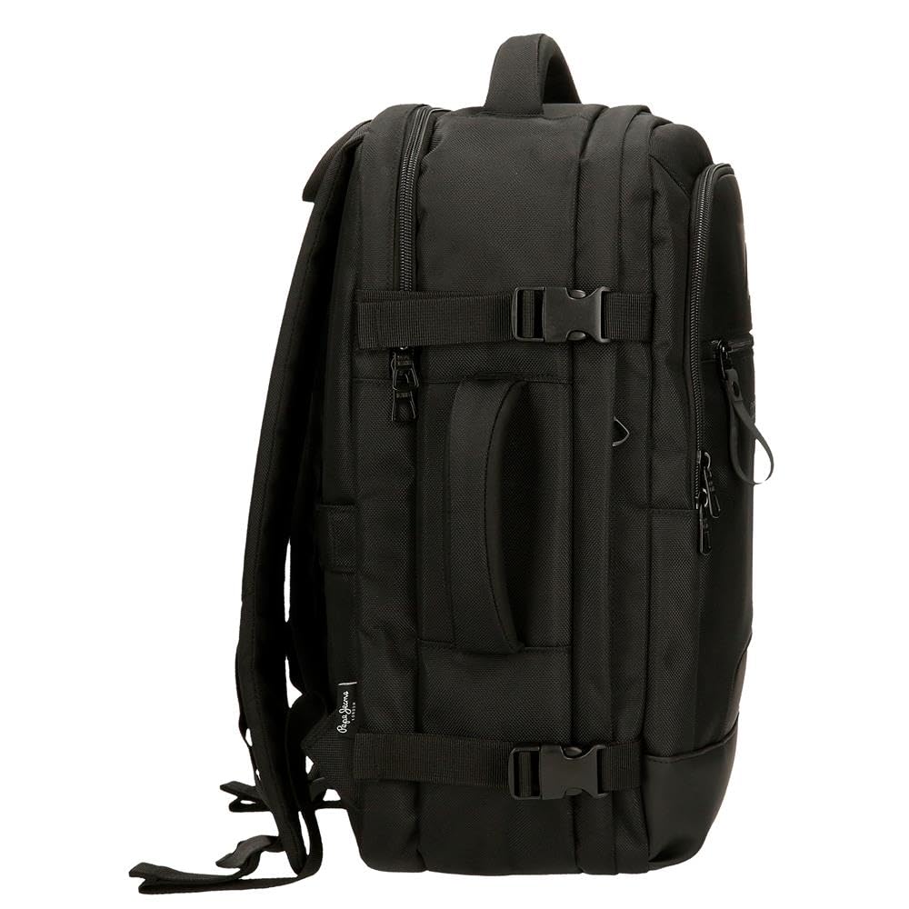 Pepe Jeans Bromley, plecaki, plecaki kabinowe, torby na ramię Joumma Bags, poliester, różne rozmiary, czarny, zielony, czerwony, szary, poliester., Czarny (Black), Talla única, plecak do samolotu