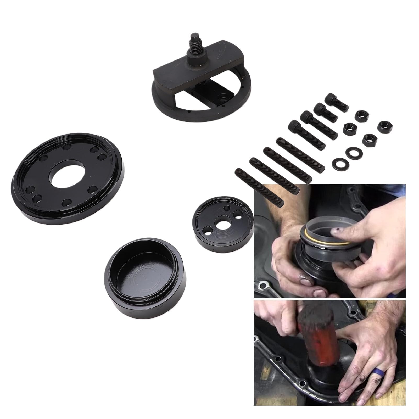 Ausla Set di Strumenti per Installazione Guarnizioni Albero Motore, Installatore per Rimozione Guarnizioni Anteriori e Posteriori in Acciaio Resistente, Kit Manicotti Antiusura da 20 Pezzi per