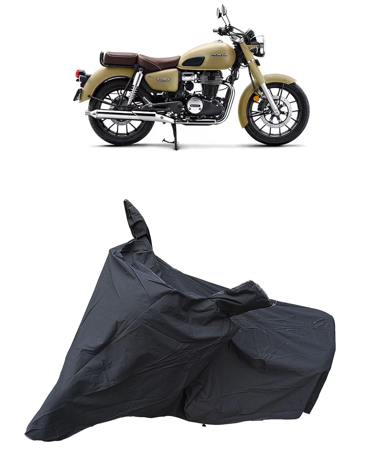 Hnda CB350 Waterproof Bike Body Cover | Snow + Sun & Dust Protection Easy to Clean + Belt with Lock-image-4