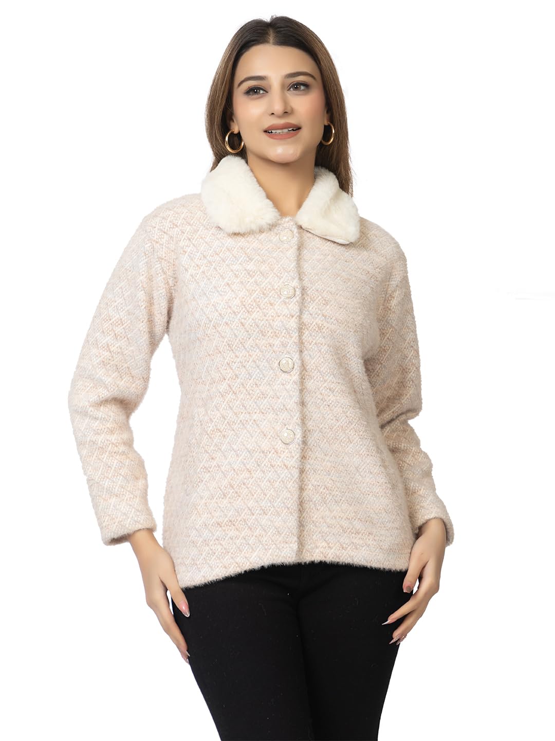 twenty me Winter Wear Casual Wear Acrylic Blend Soft & Warm Full Sleeve Solid Womens Jacket Coat (2926)-picture-10
