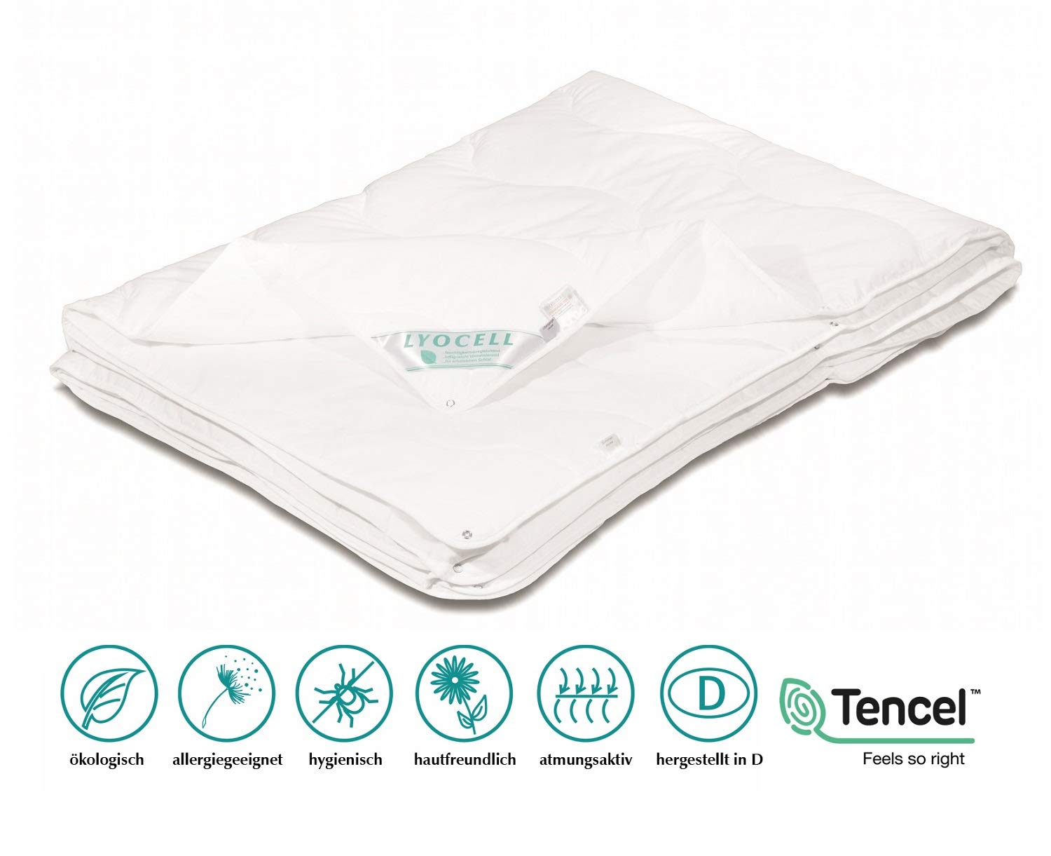 Bach's Betten Welt Lyocell Tencel 4 Jahreszeitendecke Duetto 100% Natur Oeko-Tex Neuheit (135x200 cm)