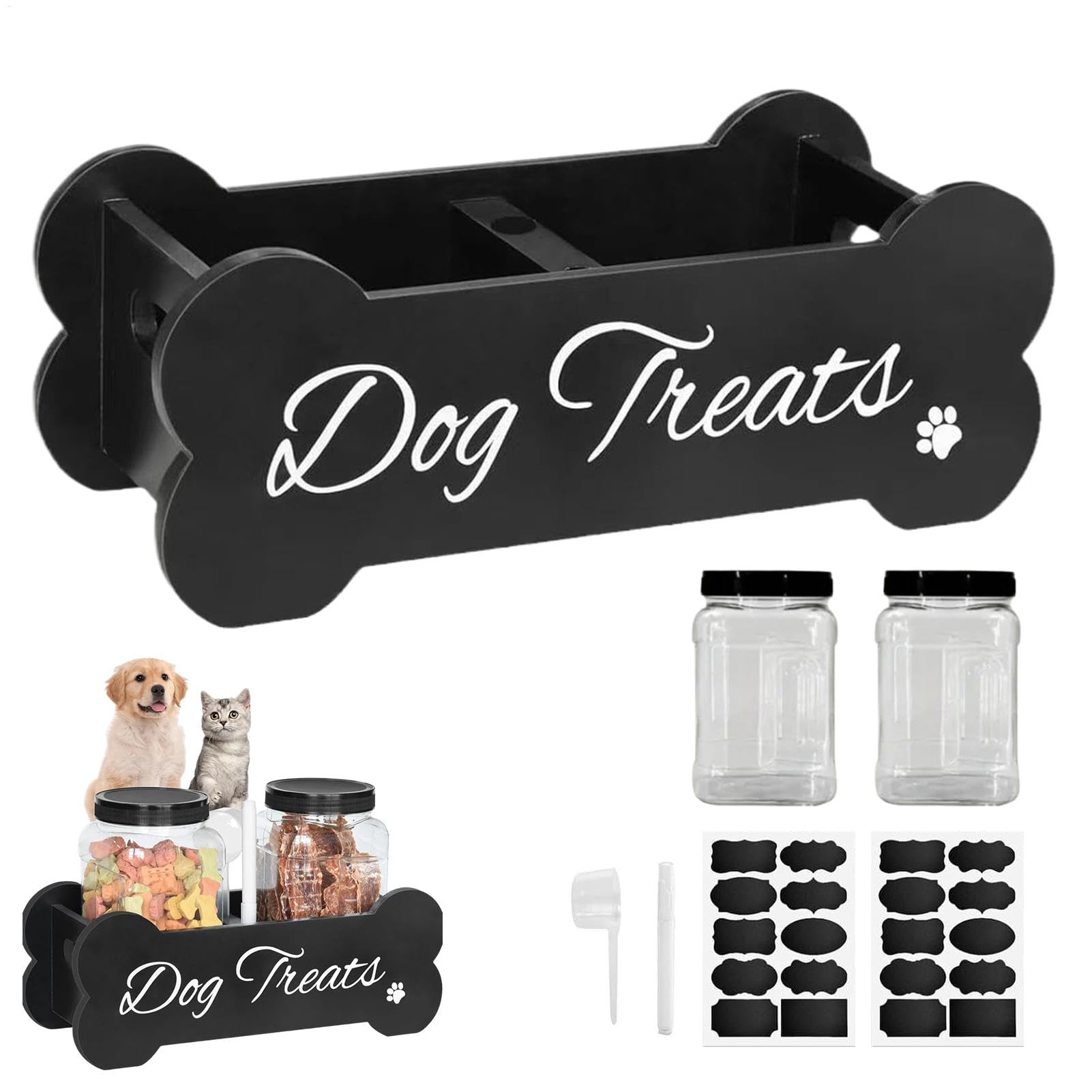 Récipient à friandises pour chien au design épuré avec grande capacité de stockage