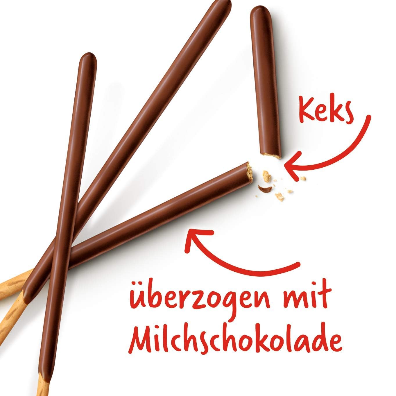 Mikado Milchschokolade – 24 x 75 g – Knusprige Keksstäbchen, überzogen mit