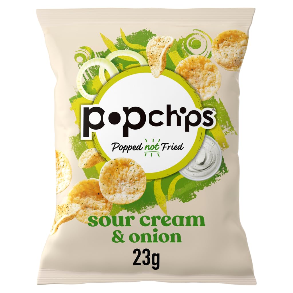Popchips Sour Cream and Onion Popped Potato Chips, 23g