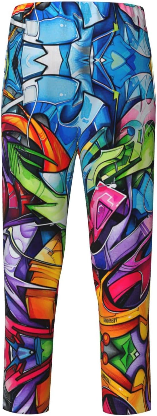 Graffiti Drawing Print Comfortable Pajama Pants,Teenagers Pajama Pants,For Both Lounging At Home And Outings