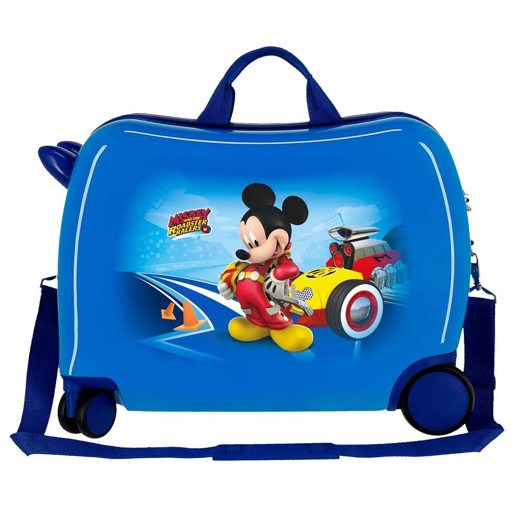 Disney Lets Roll Mickey Maleta Infantil Azul 50x49x20 cms Rígida ABS Cierre de combinación Lateral 39L 3 kgs 4 0