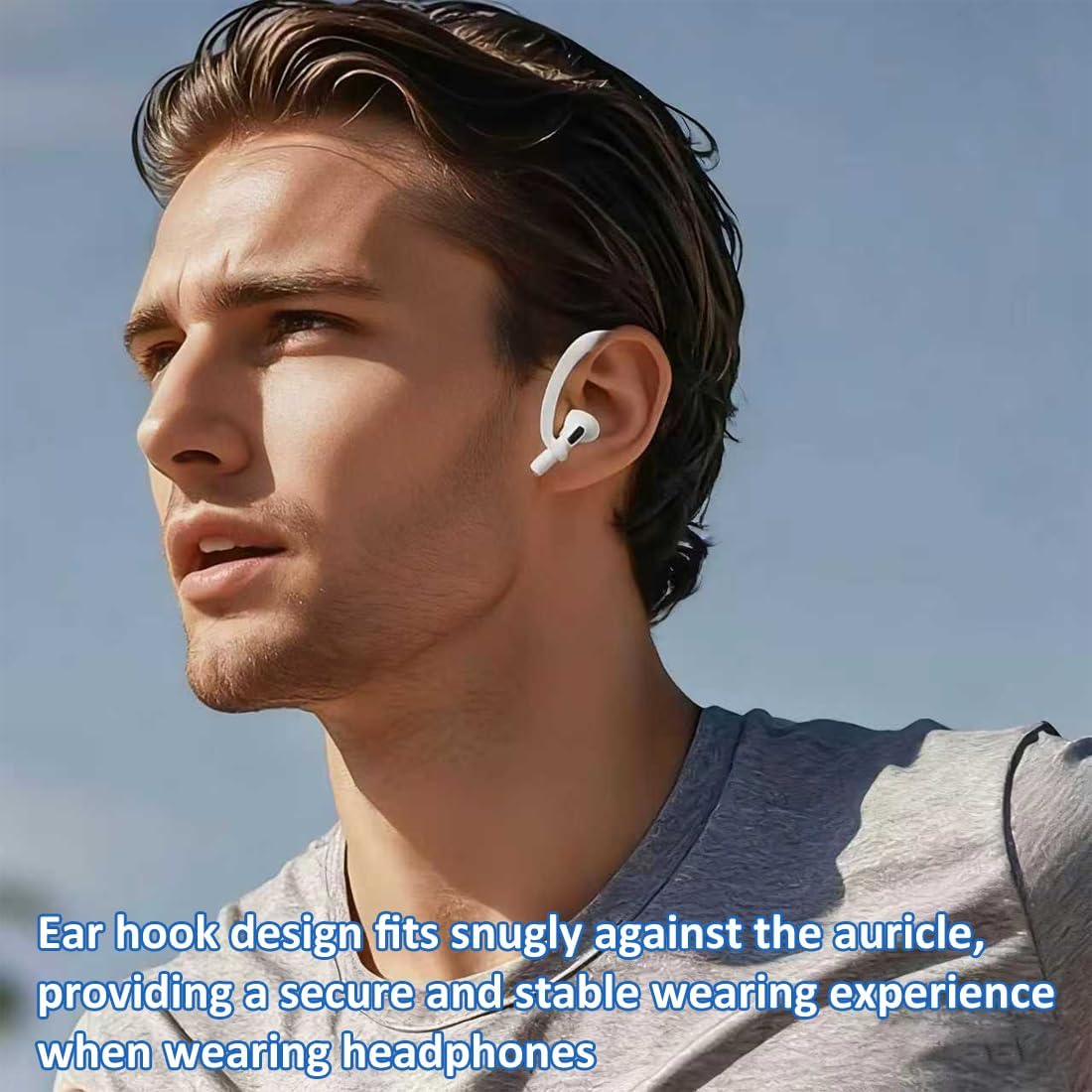 Ganci per cuffie, 4 paia di supporti a gancio per AirPods, supporti per cuffie, accessori di sicurezza per cuffie, accessori per cuffie, adatti per AirPods 3 e AirPods 4.