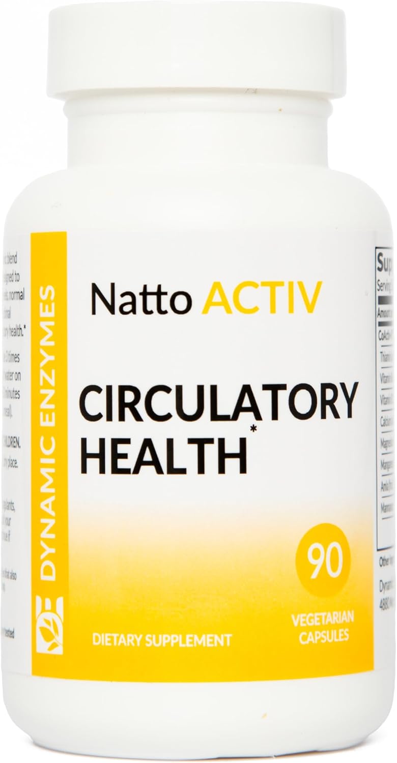 Natto ACTIV Systemic Enzymes – Nattokinase with Serrapeptase & Bromelain – Supports Cardiovascular & Circulatory Wellness – Designed for Use Between Meals – 90 Capsules