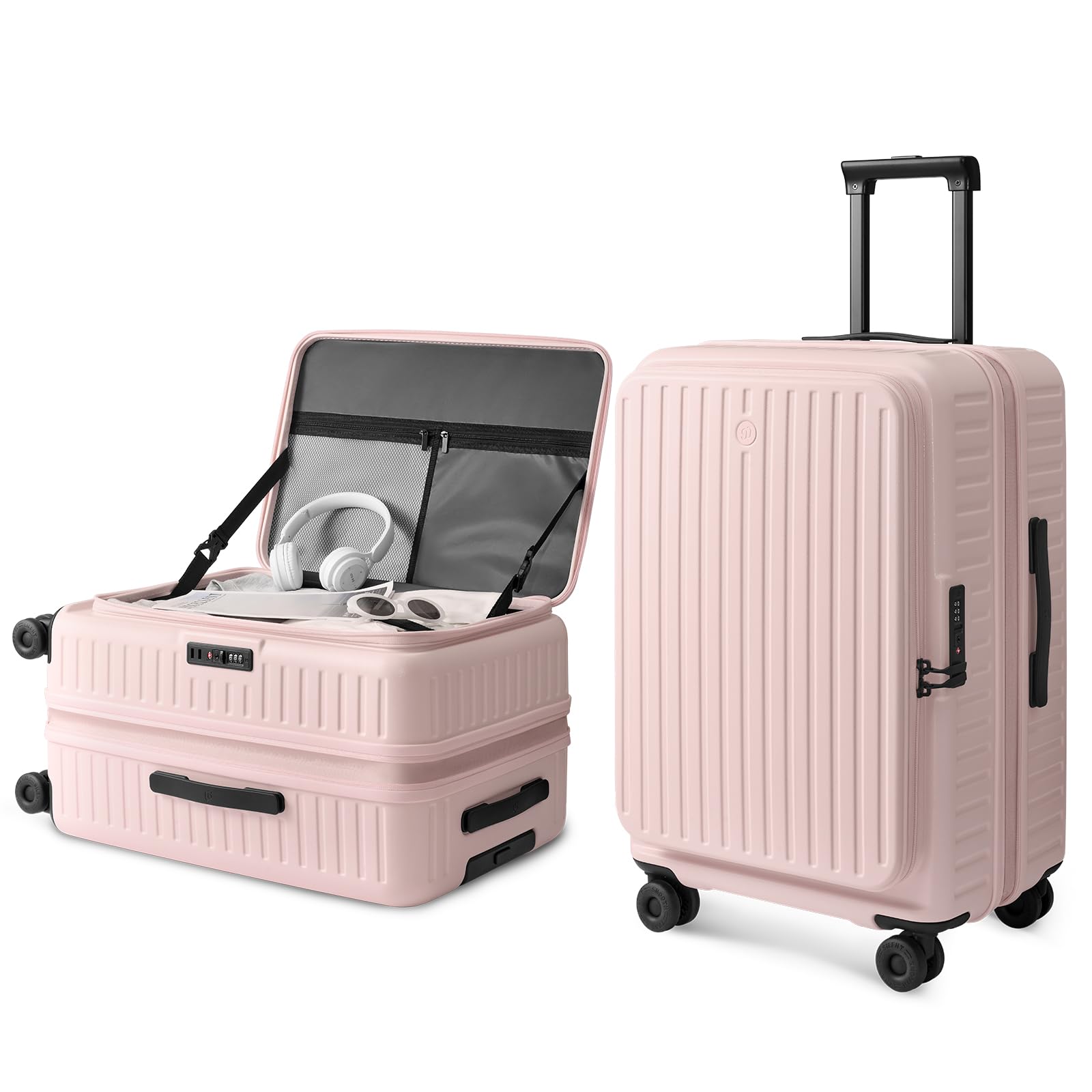 NINETYGO Top Opening Checked Luggage, Lightweight Large Suitcase, ALPS