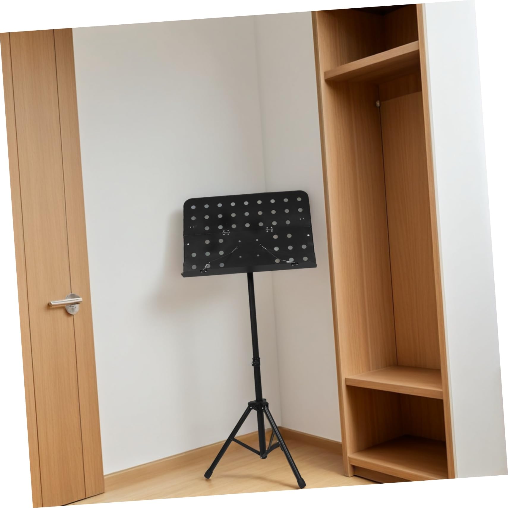 Schwarzer Faltbarer Notenständer für Klavier und Instrumente | Zusammenklappbar, Höhenverstellbar, für Bühne und Reisen, Kunststoff und Eisen, Musiker Sowie Musikliebhaber