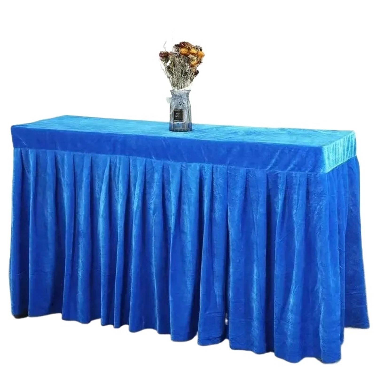 SUBLXPoten Tablecloth with Pleated Skirt Conference Tablecloth Table Skirt Hosting Exhibition Event Desk Covers Rectangular(Color 13,180x60x75cm)
