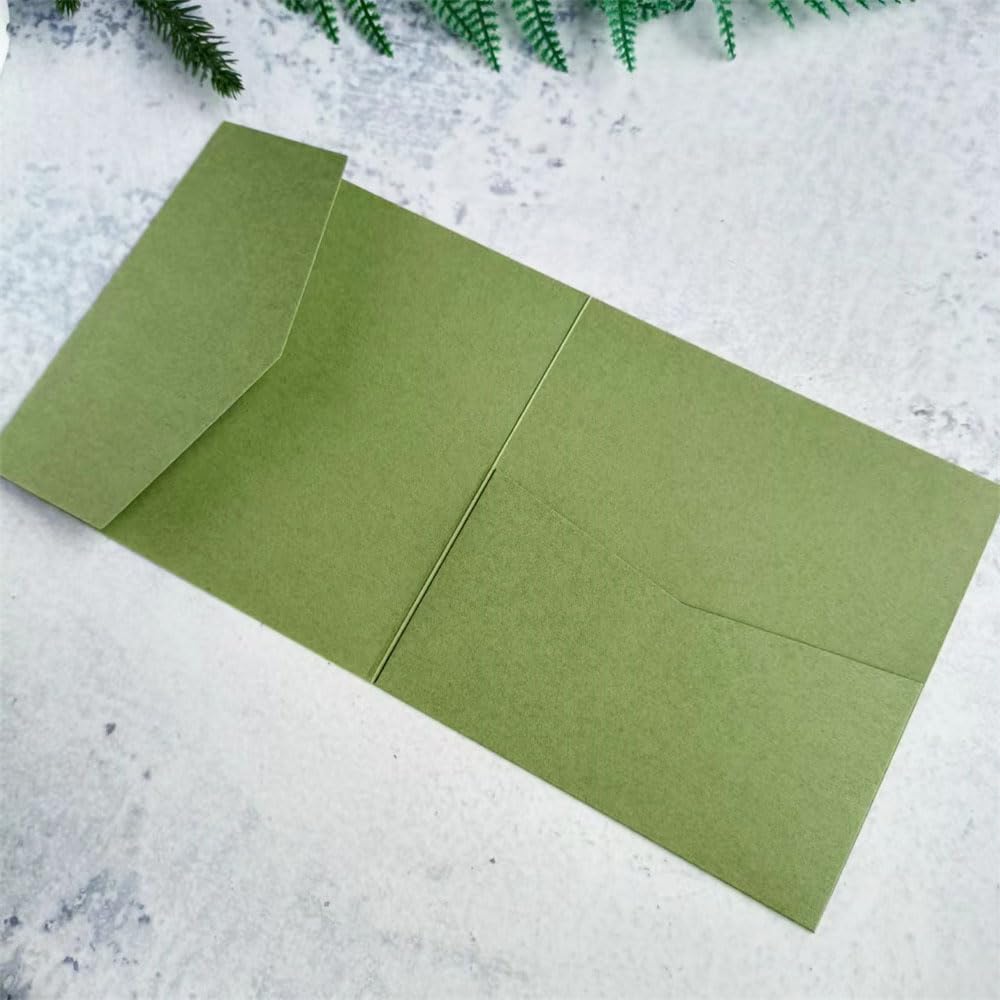MillaSaw Verde oliva partecipazioni matrimonio biglietto d'invito 15x15cm copertura biglietto matrimonio 25 pezzi (verde oliva opaco)