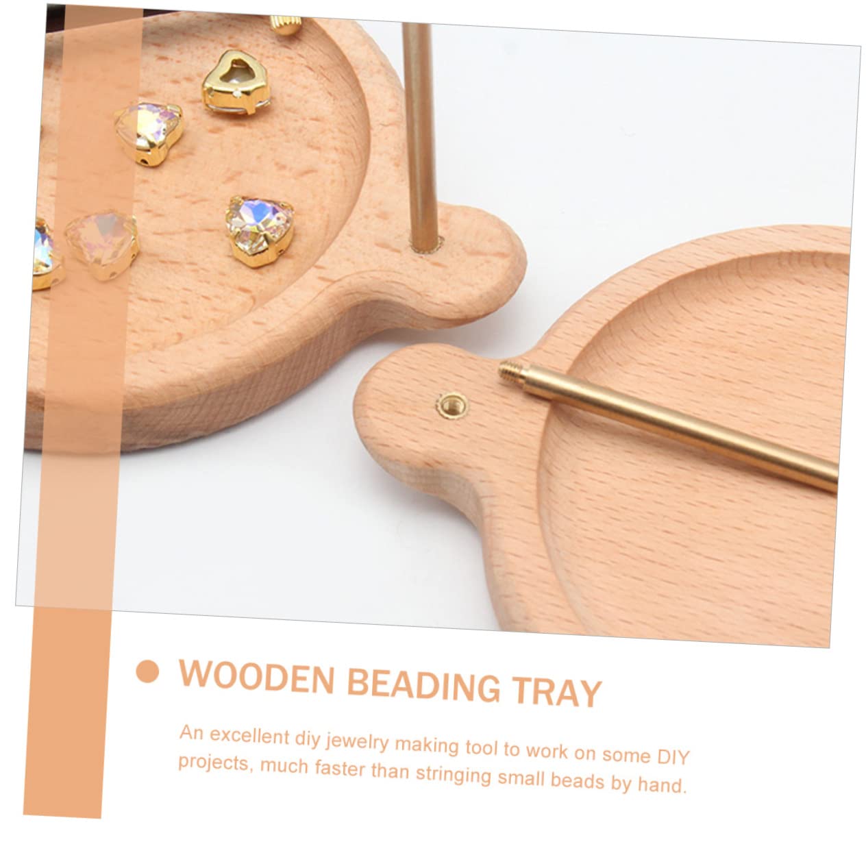 Healeved Yarn Spinner Holder Bead Disc Spool Frame Beads Weaving Tray Wooden Beading Tray Jewelry Making Tool