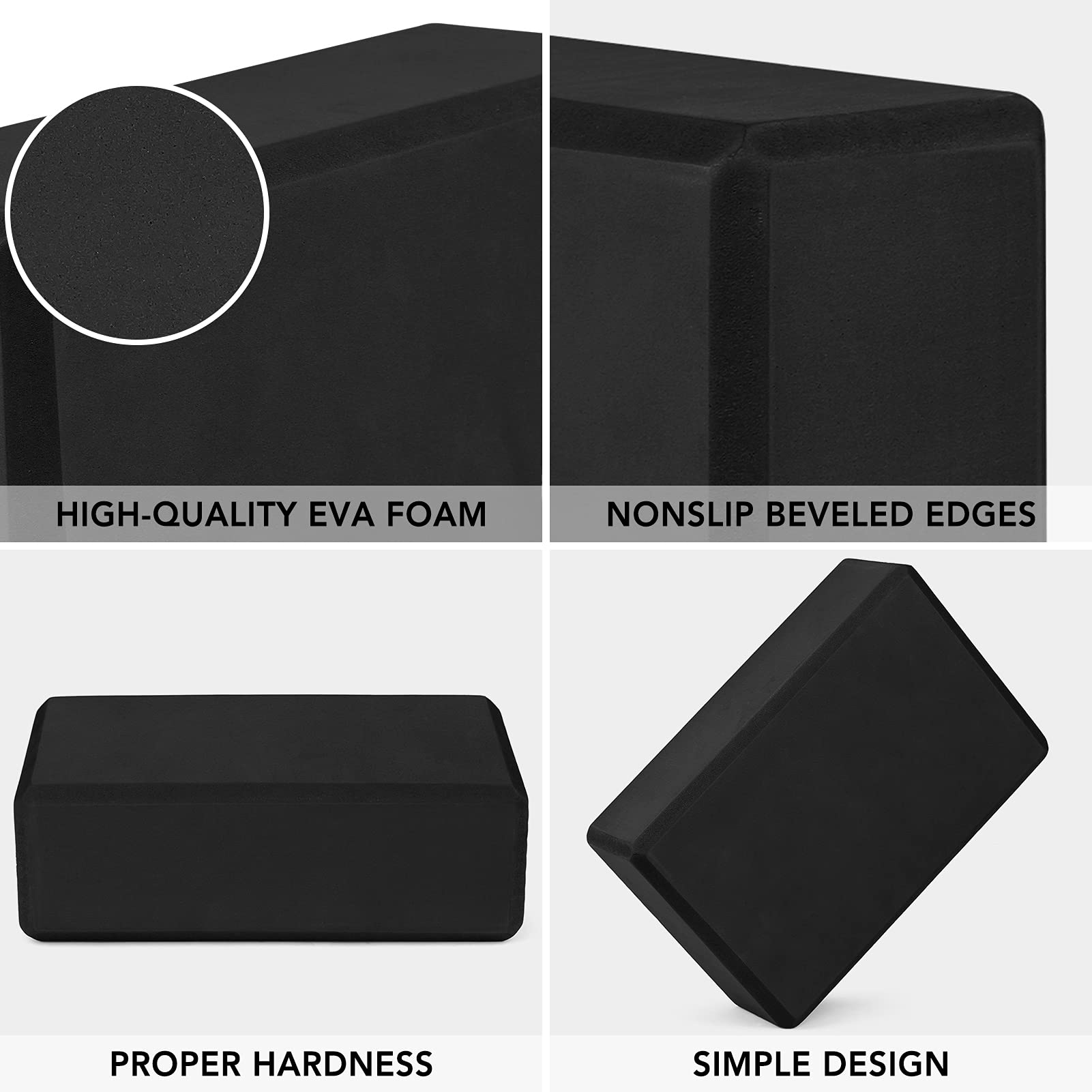 Blocchi Yoga In Schiuma EVA Alta Densità - Set Di 2 Mattone Yoga Viola Per Allenamento, Stretching, Fitness E Meditazione - Antiscivolo - Foto 3