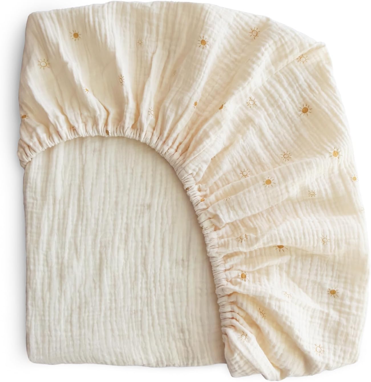 mushie Extra Soft Muslin Fitted MINI Crib Sheet | 24"x 38" (Sun)