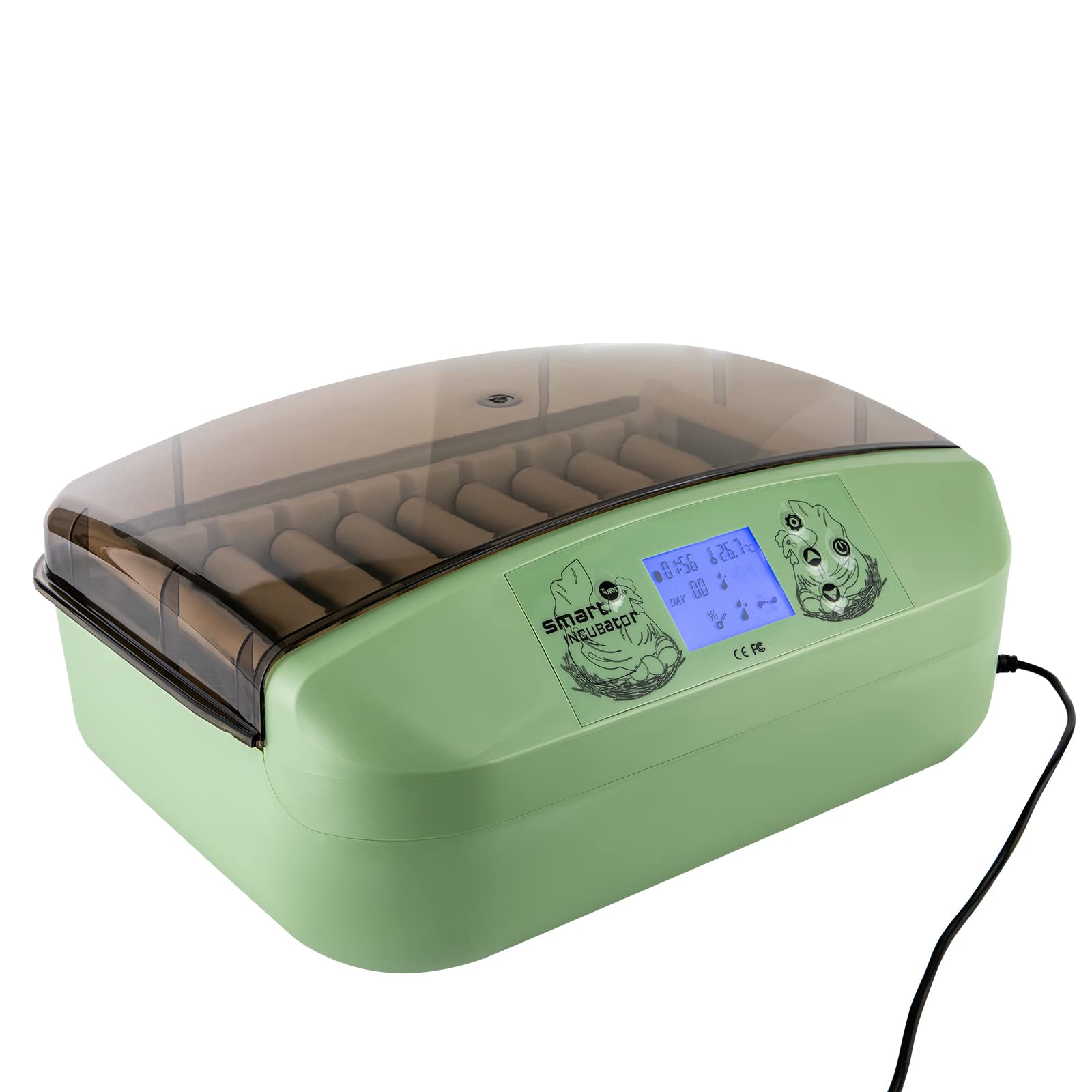 Incubatore automatico Incubatore completamente automatico 32 Incubatore di uova con rotazione automatica delle uova e controllo della temperatura equipaggiata per polli incubatori, quaglia