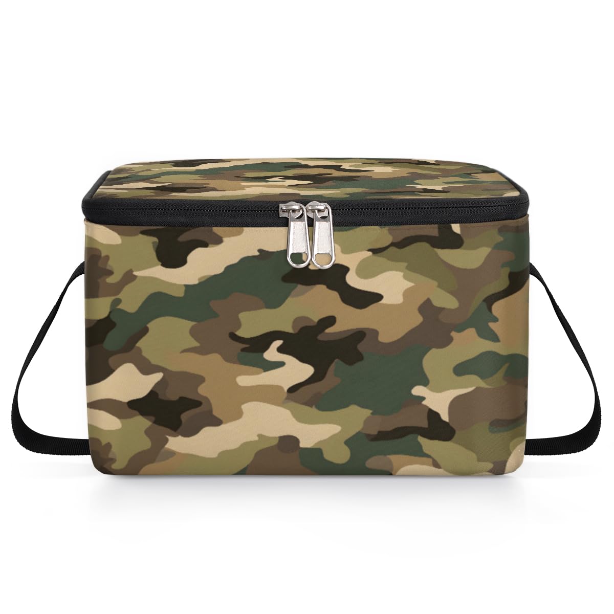 GzLeyigou Military Print Lunch Bags for Women Men 9 Cans, Hot & Cold Food Delivery Bag Insulated Grocery Bag Insulated Lunch Box Fashionable Camouflage Cooler Bag for Office Work Picnic Beach