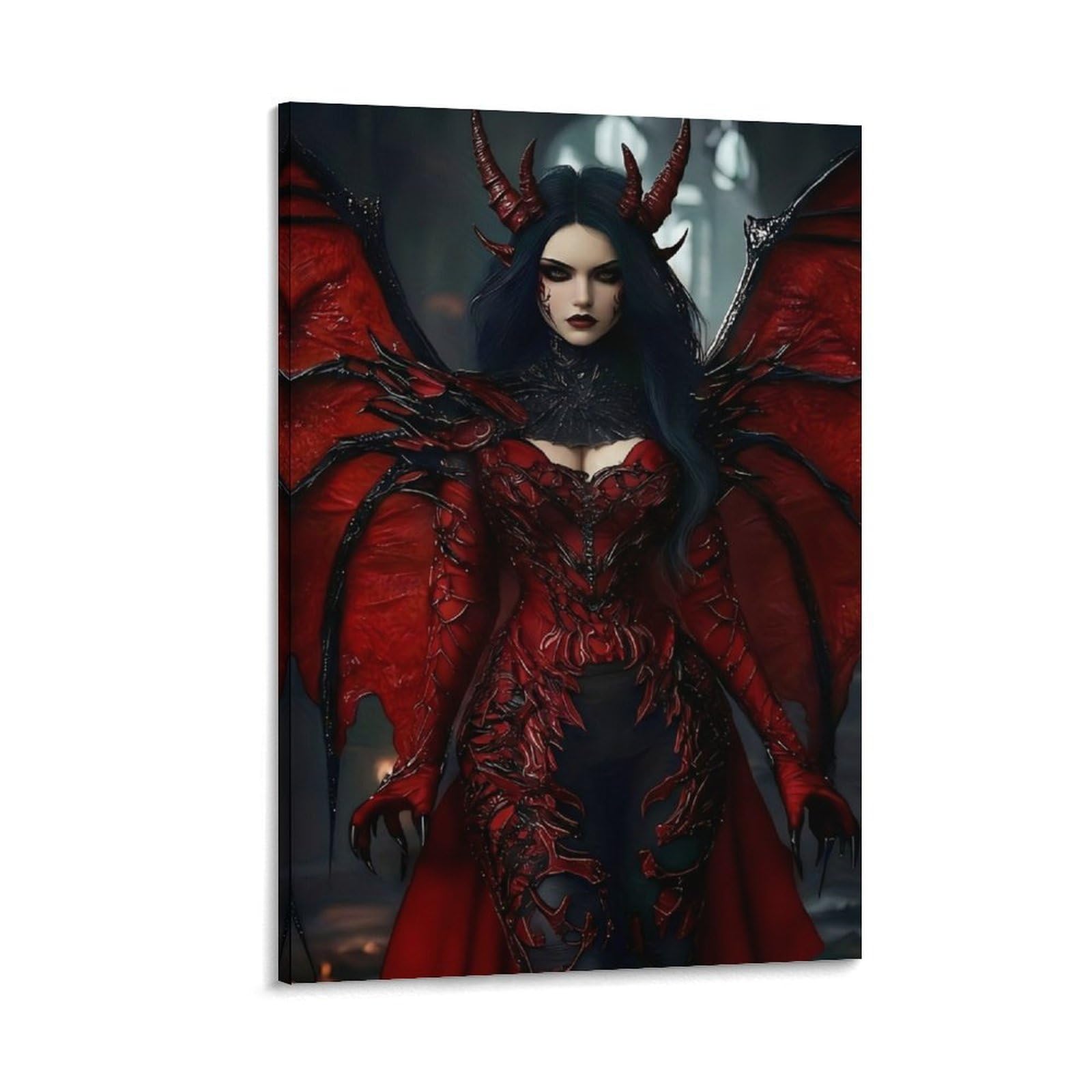 DHBANEIOK Dark Demon Queen Wall Decor Poster Giclee Canvas Prints Modern Wall Art Picture Wall Hanging for Living Room Home Decorations 20x30inch(50x75cm)
