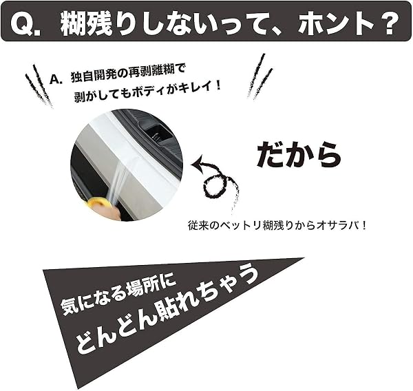 ハッピークロイツ テープ式 ボディ プロテクション カーラッピング フィルム 2個セット PVC 2cm幅 × 6m マットブラック 2PMBK02X6 - 5