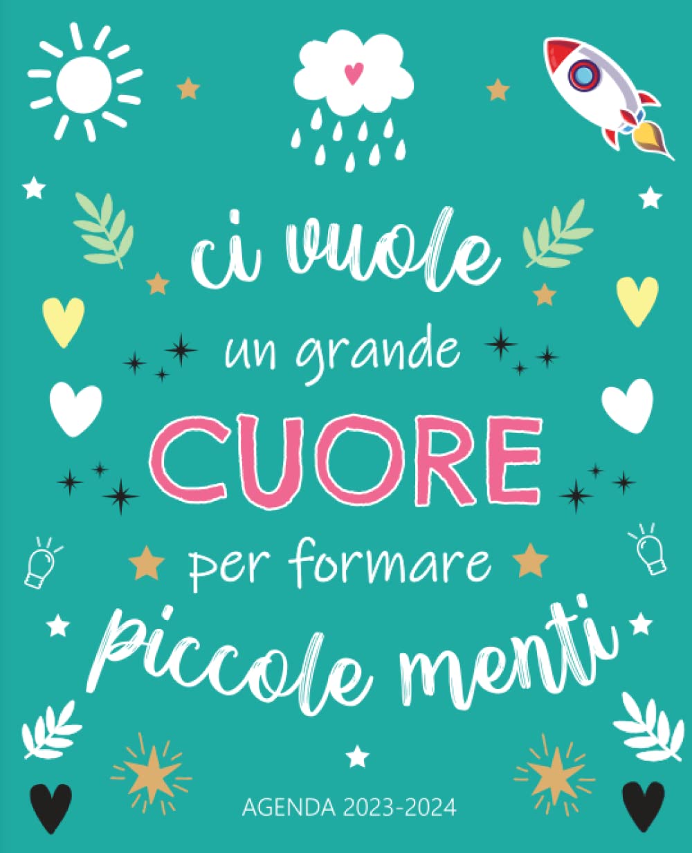 Agenda Della Maestra 2023/2024: Grande registro del insegnante 2023/2024 | regalo maestra fine anno | una settimana su due pagine | da agosto 2023 a ... | regalo maestra asilo elementare | turchese