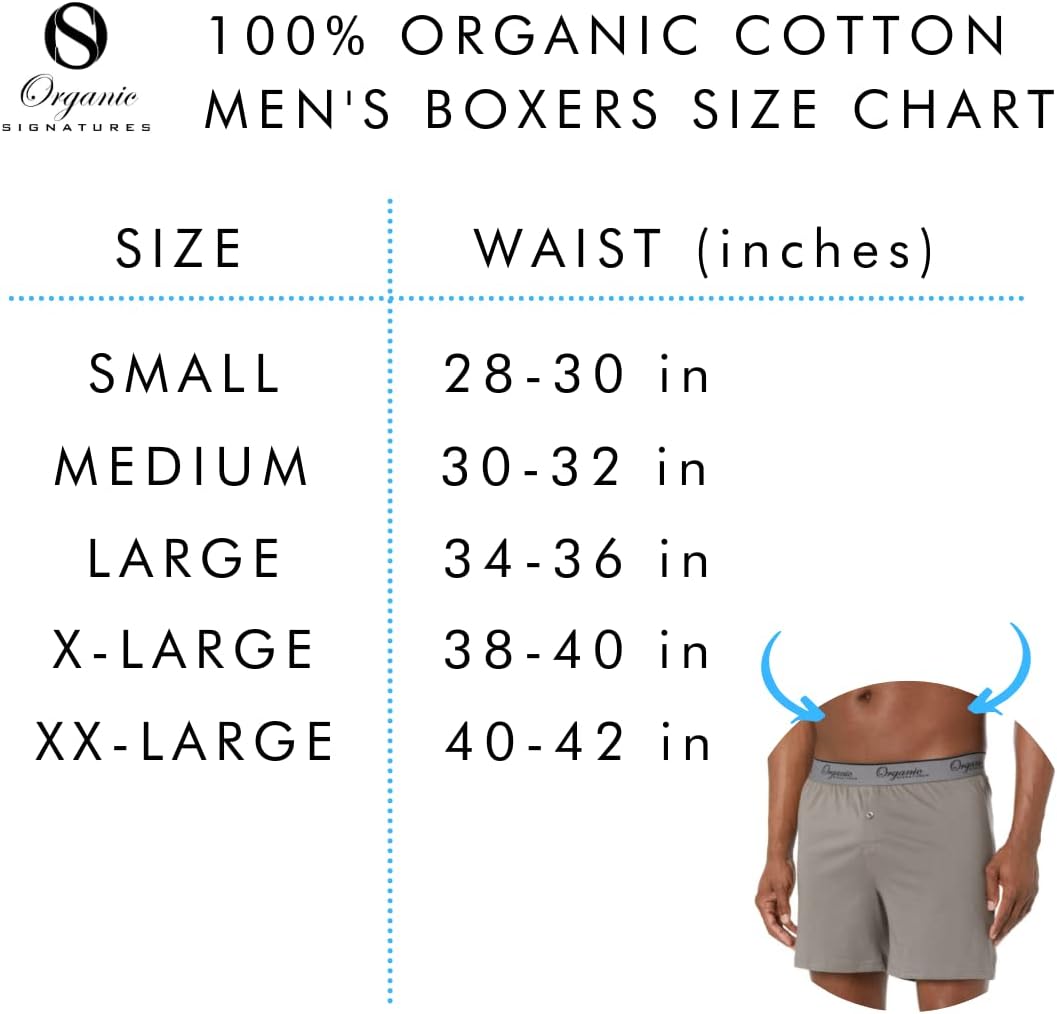 Organic Signatures Men's Boxers 100% Organic Cotton, Soft Boxers for Men, 3-Pack - Image 6