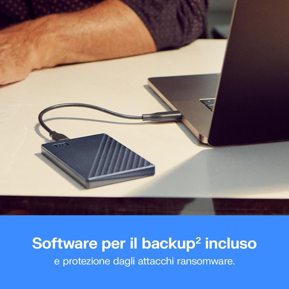 WD 4TB My Passport for Mac, Hard Disk Esterno Portatile, USB 3.2 Gen 1/USB 3.0, Protezion con password, Software per la gestion e il backup, Formatto per MacOS, Blu Notte