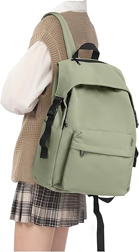 UPPACK Mochila ligera para la escuela, mochila impermeable para estudiantes de secundaria, B-verde, Mochilas tipo mochila