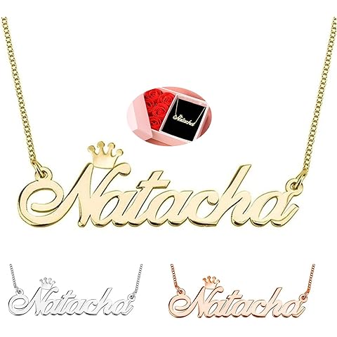 Amsgedhie Custom Name Necklace Personalized Gold necklace for Women: Dainty Gold Nameplate Pendant Necklace for Women - Personalized Name Jewelry Gift for Women