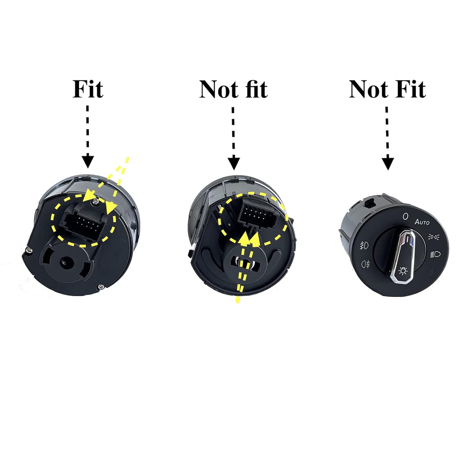 BODENLA Built-in Auto Headlight Sensor Chrome Switch for VW MK5 MK6 Golf / MK5 Jetta/Passat B6 Touran Tiguan MK1 Caddy