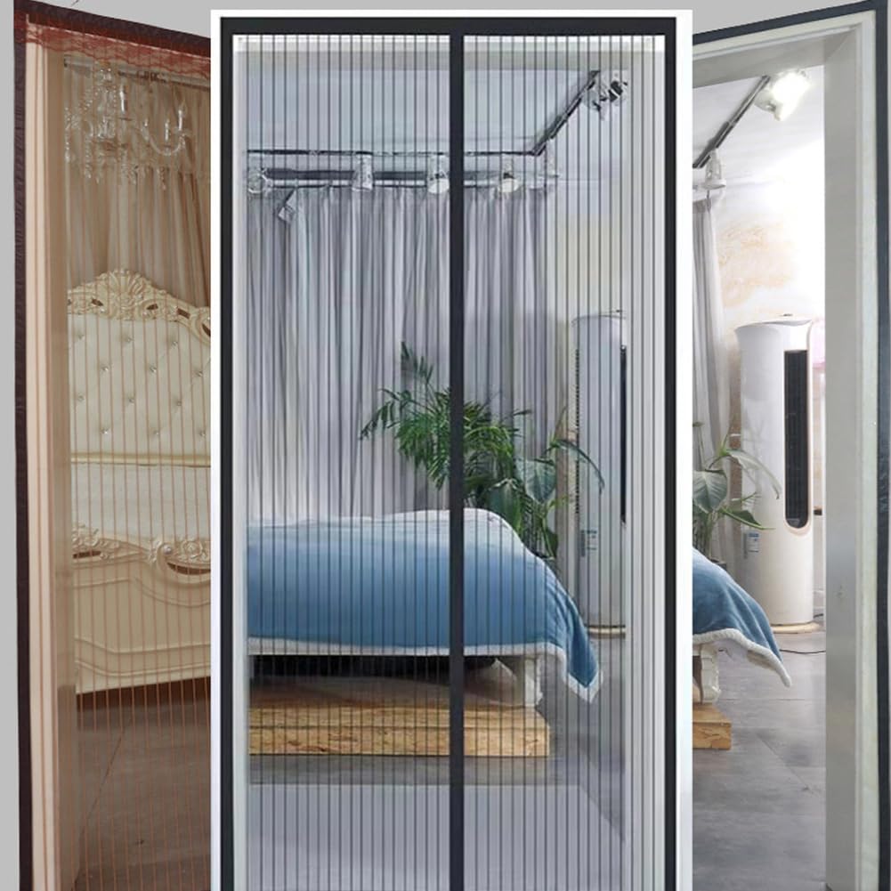 Magnetische Fliegengittertür, Insektenschutzgitter für Schlafzimmer, Wohnzimmer, Küche, einfache Installation, 80 x 220 cm, hält Insekten fern, langlebig und einziehbar