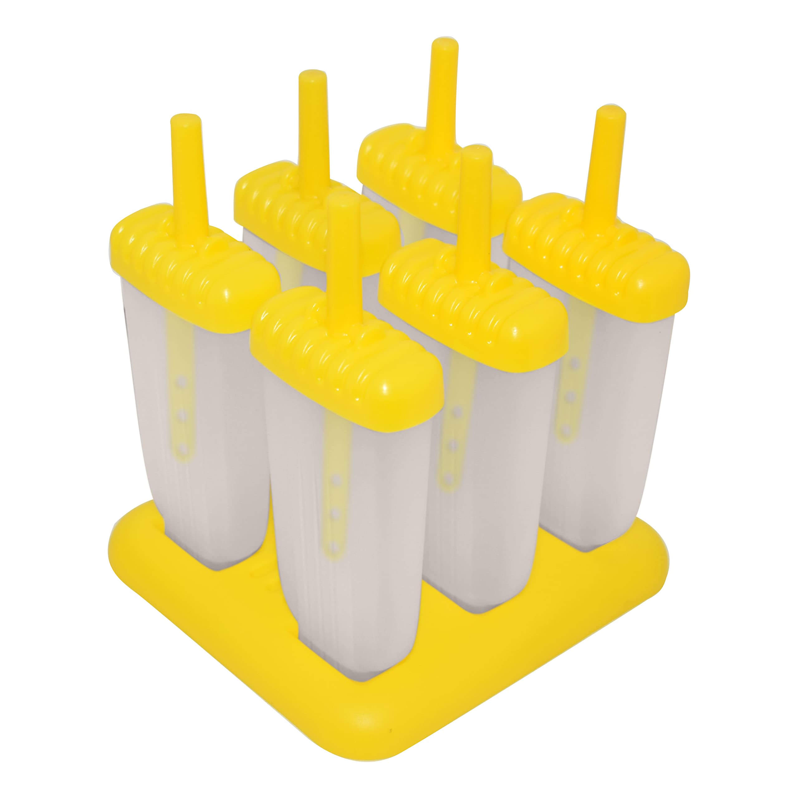 KARP Set Of 6 Plastic Reusable Ice Pop Makers, Homemade Popsicle Frozen Ice Cream Moulds Tray Kulfi Candy Ice Lolly Mold For Children & Adults - Yellow Color, 16.5 x 15 x 14.5 Cm (B09TYX7GVH) Amazon Price History, Amazon Price Tracker