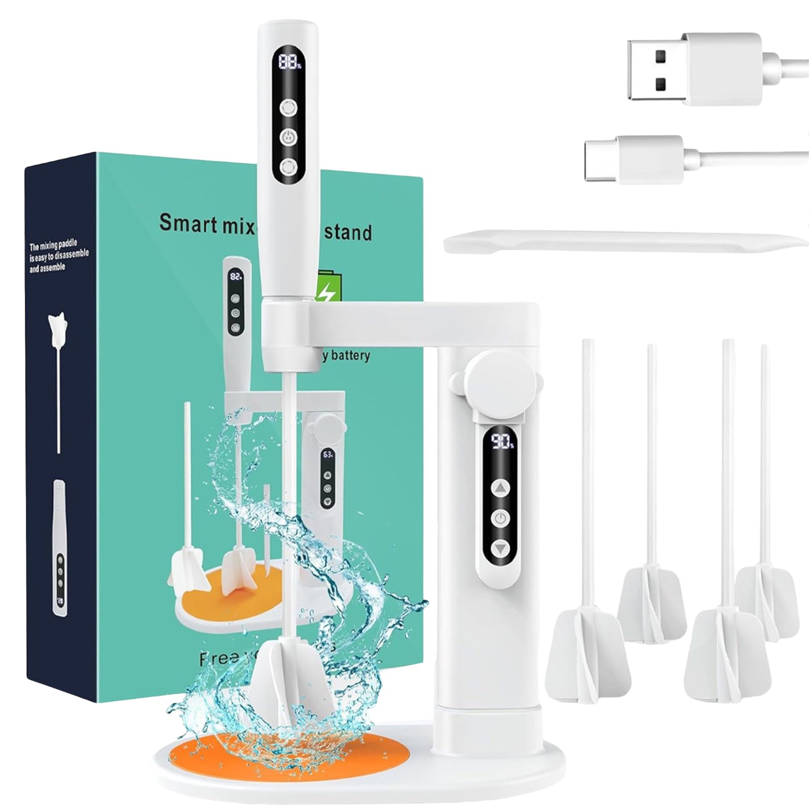 NEWFT Versatile Small Resin Mixer with 5 Speed Setting Designs Portable for Smooth Epoxy Mixing and Crafts Resin Art Creation