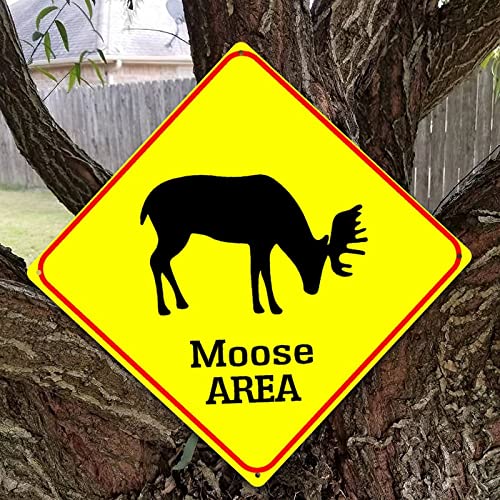Plaque en métal anticorrosion Moose Crossing Zone pour décor extérieur durable 38cm - 8
