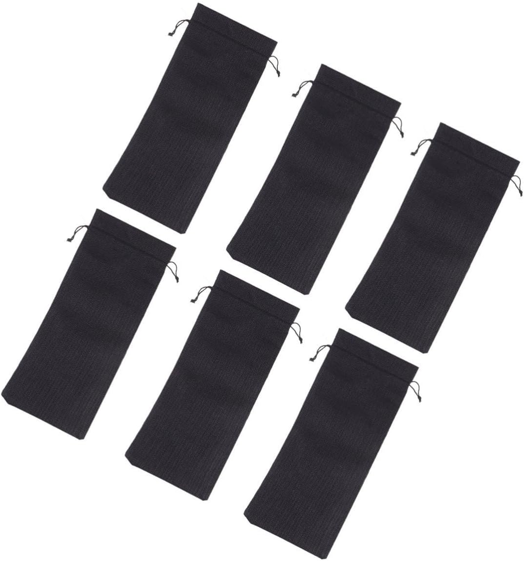 GETAJGHSD 6pcs Black Linen Wine Bottle Bags with Drawstring, Breathable and Reusable Wine Bottle Wrap Pouches, for Holiday Time and Festival Party Reception Favor