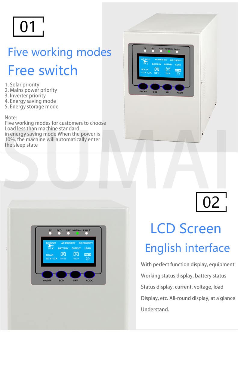 4.2KW Hybrid Solar Wechselrichter On&Off Grid 100A MPPT 230V 24V 500V LCD WIFI