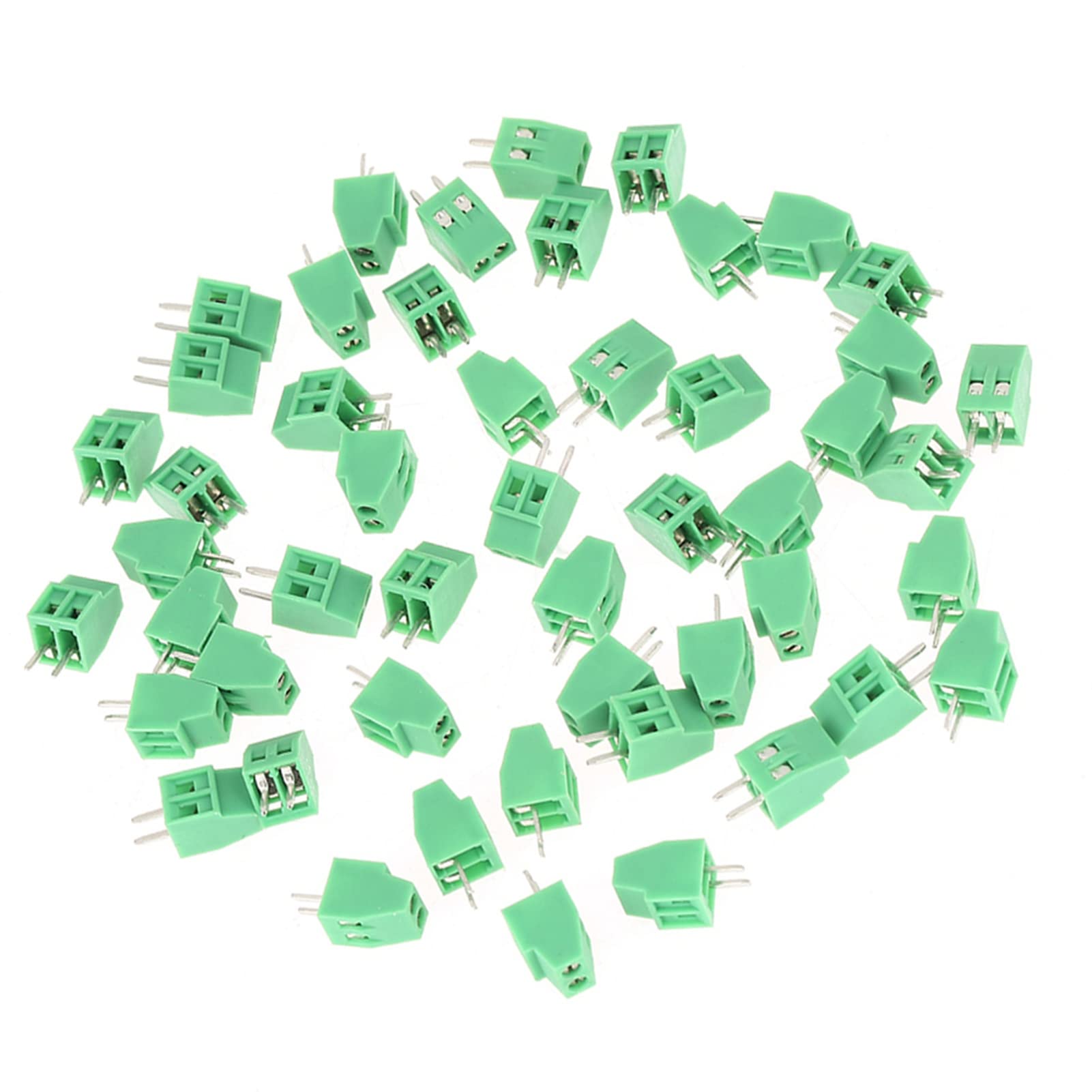 Złącze Bloku Zacisków PCB, Złącze Bloku Zacisków, 50 szt. 2-stykowe Złącze 2,54 Mm, Zielony Uniwersalny Zacisk śrubowy PCB, Złącza Twist on Wire