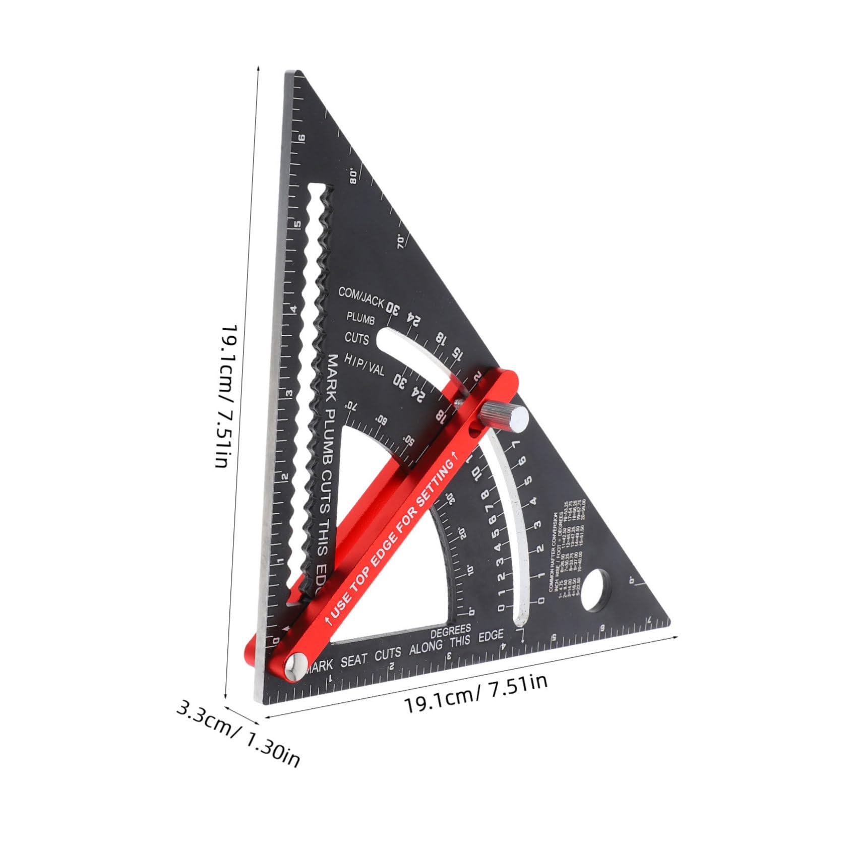 Mikikit Carpentry Triangle Ruler 7 Aluminum Alloy Rafter Square Right Angle Ruler Tool for Accurate Measurements