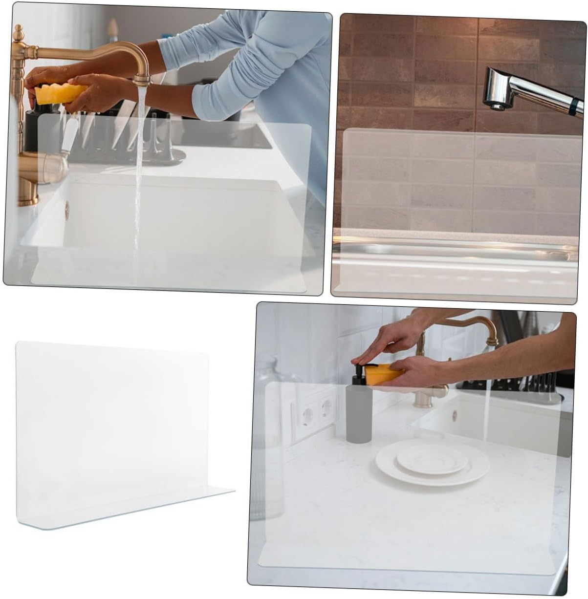 Ciieeo 4pcs Bathtub Shower Splash Guard Set PVC Water Spatter Protector for Bathtub Corners Easy Install Suitable for Bathrooms